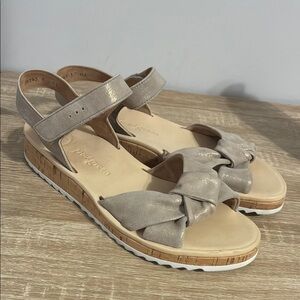 Paul green Taupe Knotted Sandals with Ankle Strap size 8.5